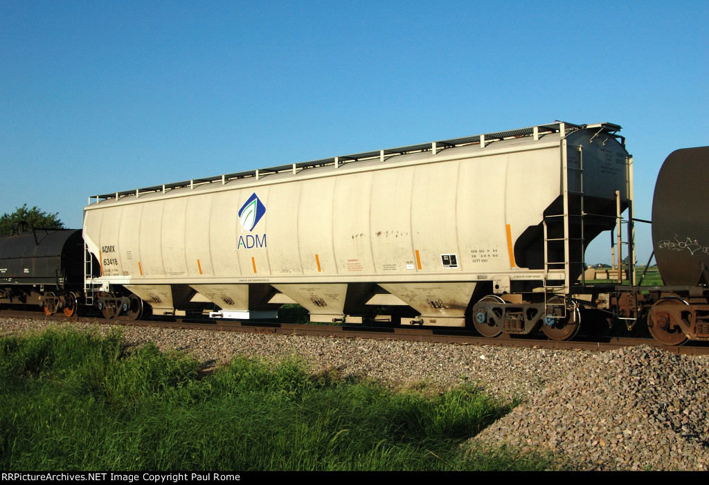 ADMX 63418, 4-Bay Covered Hopper Car on the BNSF